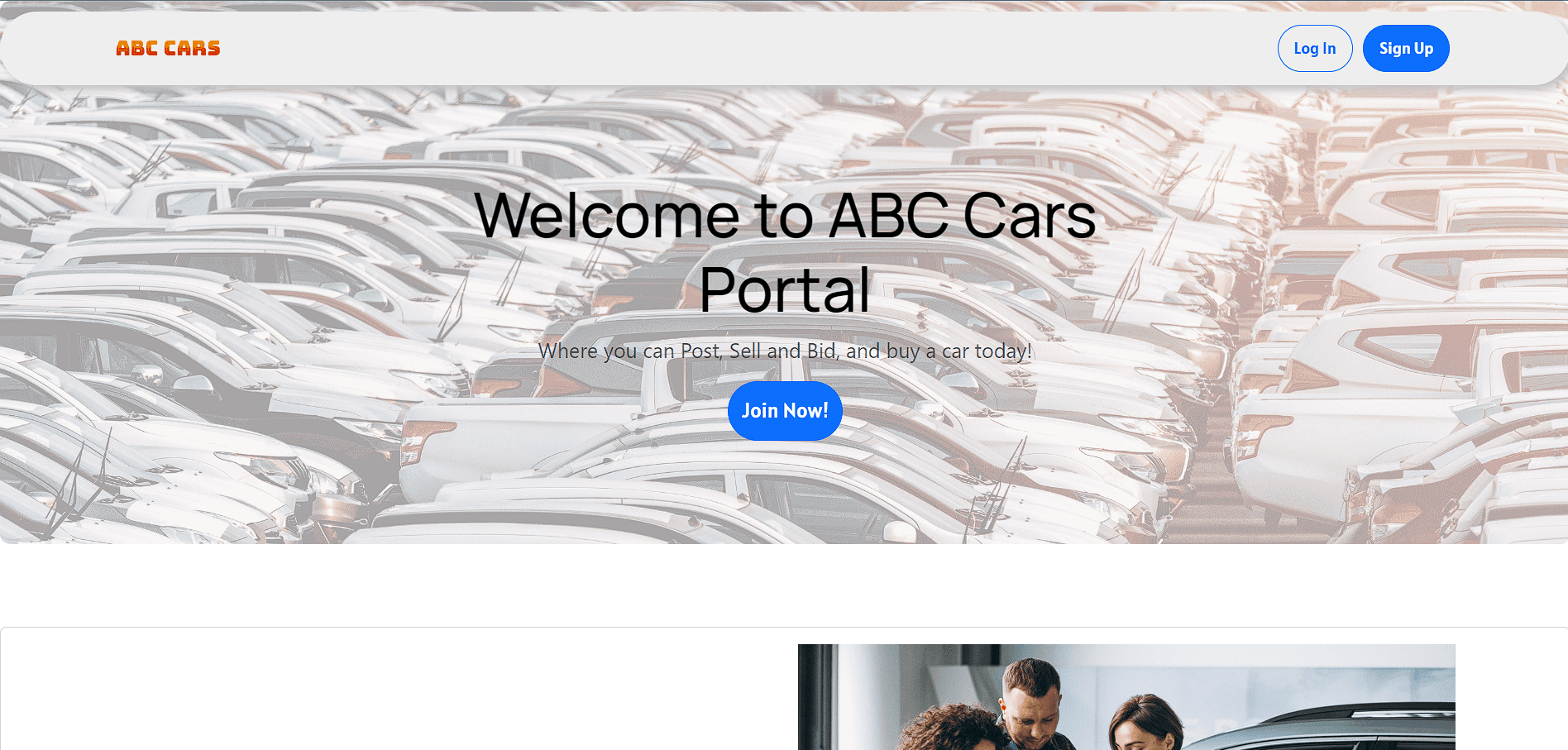 Screenshot of ABC Cars Portal